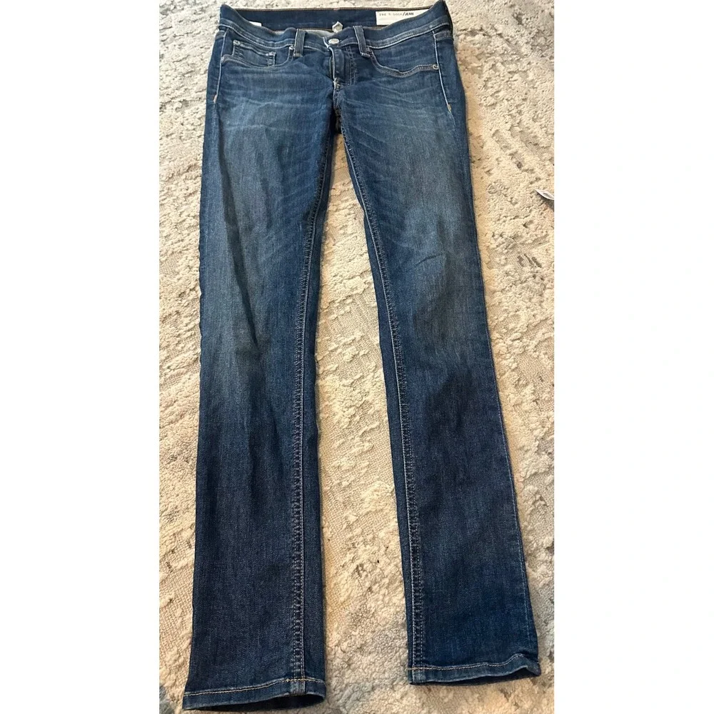 Rag & Bone JEAN Rae Capri Slim Jeans Dark Indigo W1526K122RAE Size 27